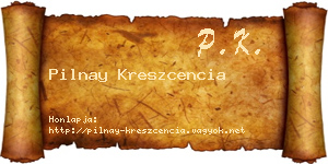 Pilnay Kreszcencia névjegykártya